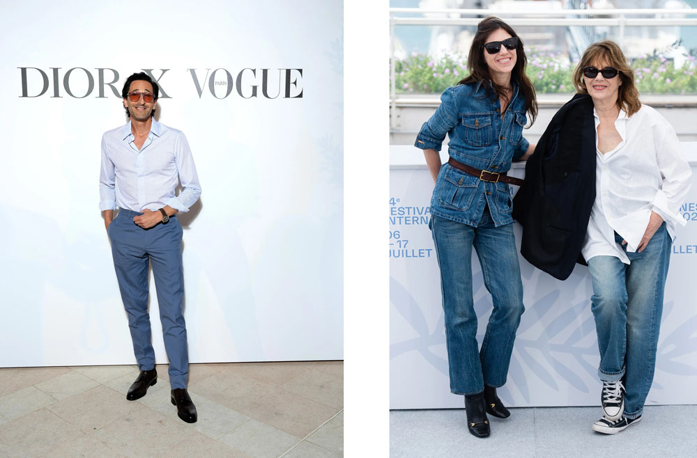 The art of restraint, Adrian Brody shows us real cool in Christian Dior shirt and trousers. Finally, Charlotte Gainsbourg and her mother, the famous Jane Birkin are the epitome of French chic at its most classy, wearing Saint Laurent and slightly messed-up Converses.
