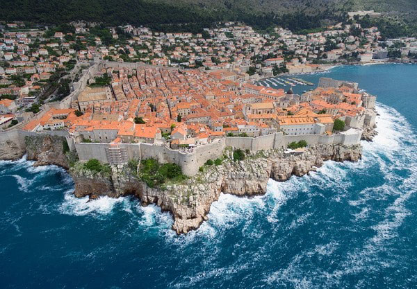 An aerial view of Dubrovnik, Croatia