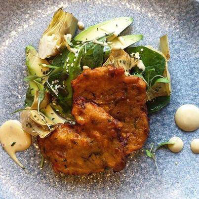 We recommend Vesta’s top seller: sweetcorn fritters with avocado, artichoke, baby spinach & toasted sesame seeds